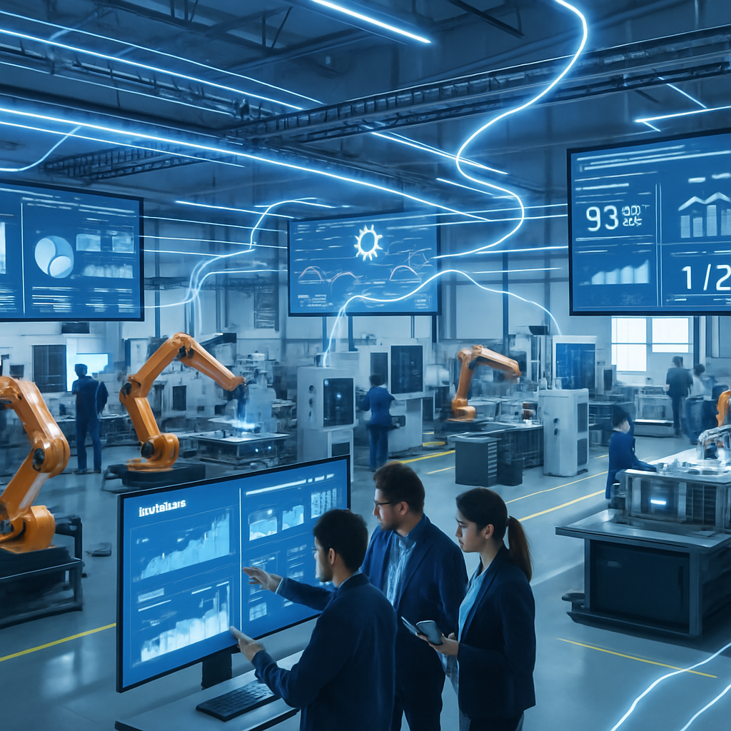 manufacturers using Industry 4.0 technologies in a factory